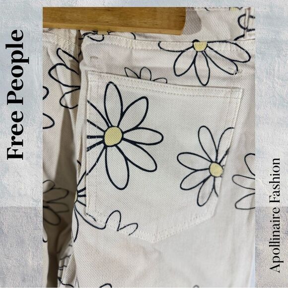 Free People Daisy Wren Floral Jeans Size 27 New - Picture 6 of 10